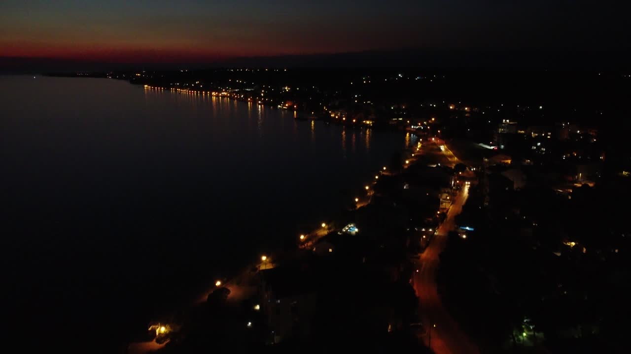 Una vista al tramonto della città di Zadar, Zara in Croazia