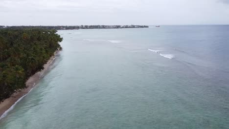 Drone-shot-of-Pigeon-Point-Tobago-coastline-early-in-the-morning