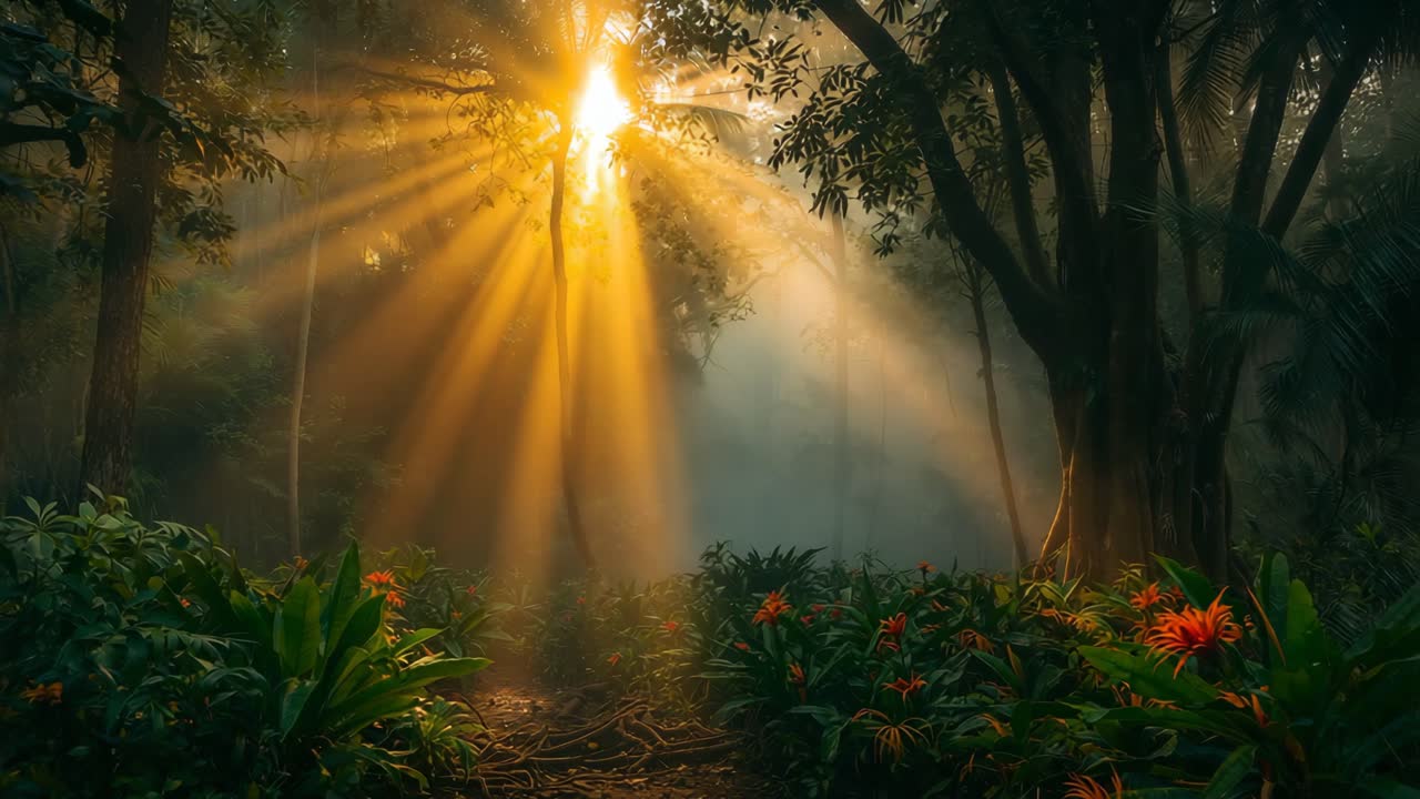Sunlight Through the Forest
