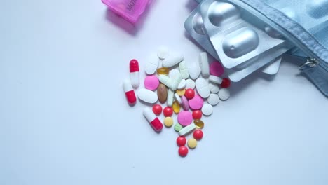 assorted medications and pill organizer