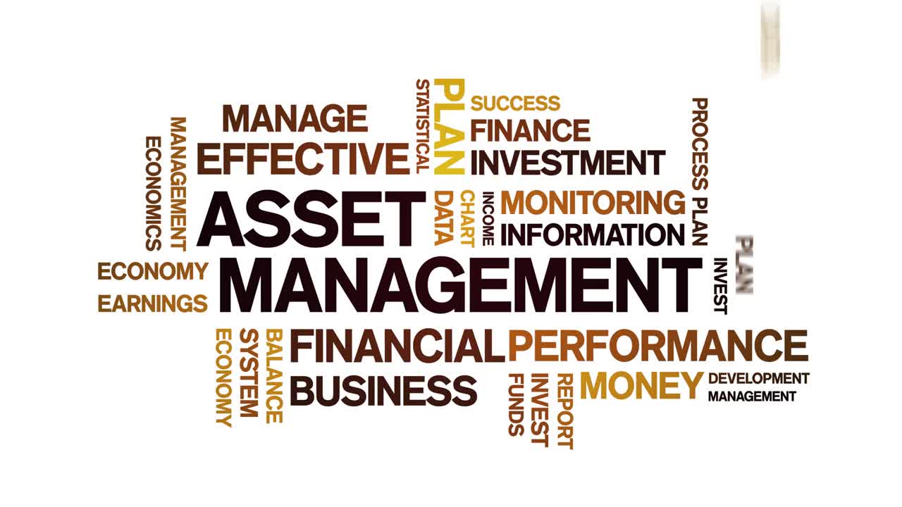 4k Asset Management Animated Tag Word Cloud,Text Design Animation seamless loop