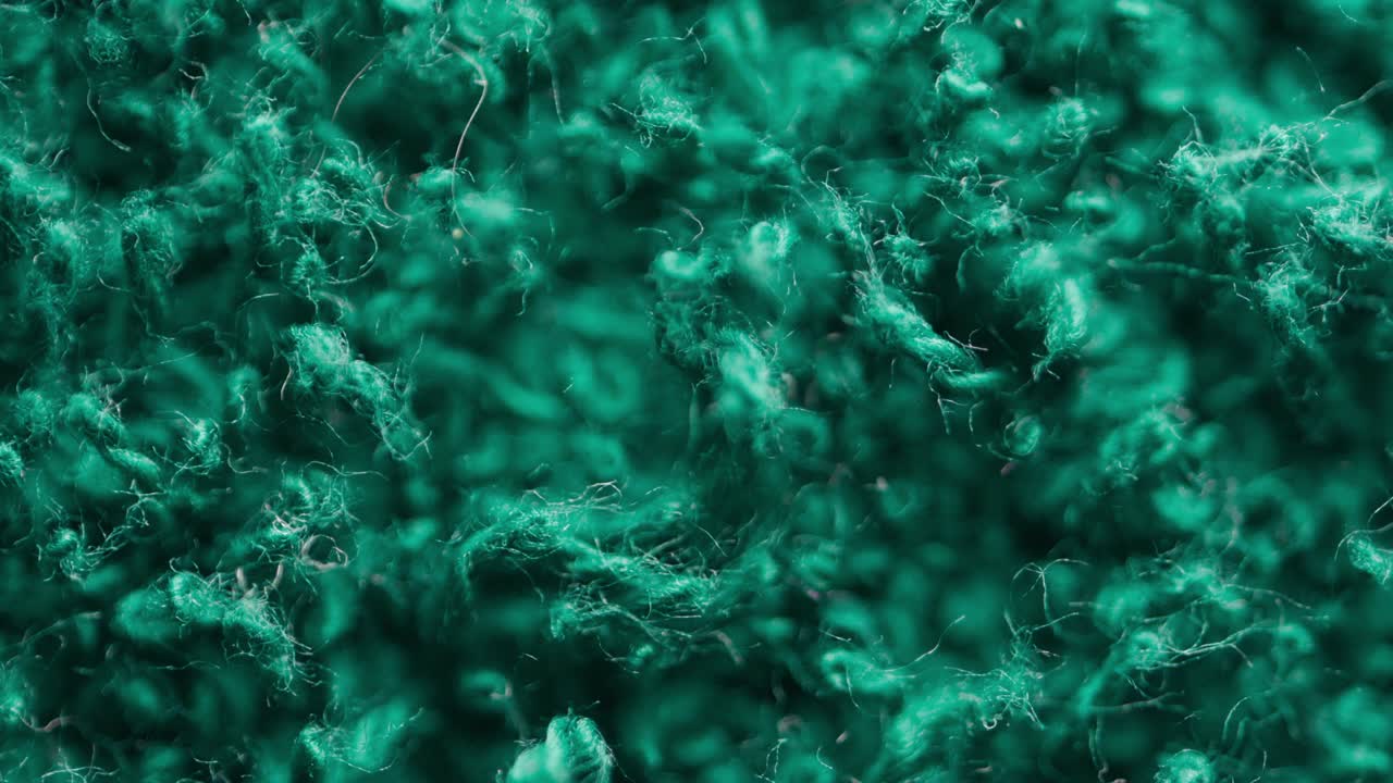 초록색 수건의 질감 클로즈업