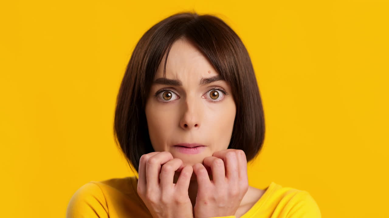 Woman looking worried and stressed