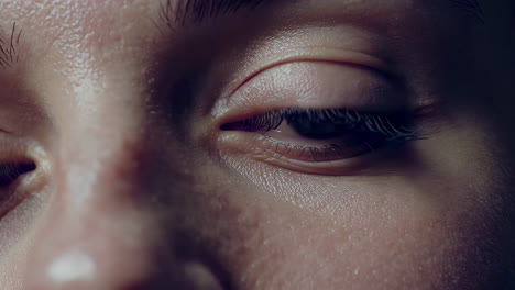 close-up of woman's eyes