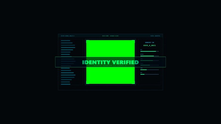 Digital Identity Verification Interface with Green Screen Placeholder