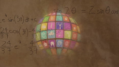 Animación-Del-Procesamiento-De-Datos-Matemáticos-Sobre-El-Mundo