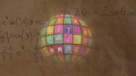 animación del procesamiento de datos matemáticos en todo el mundo