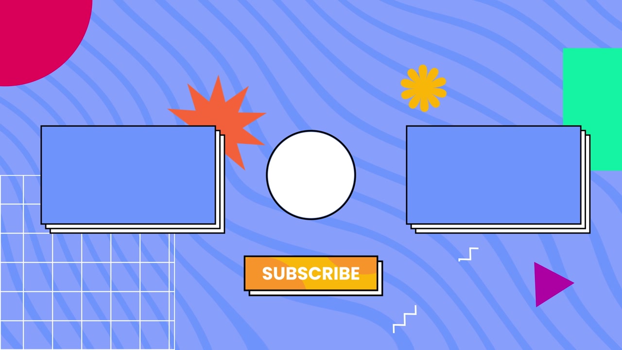Animated YouTube End Screen Template with Subscribe Button and Placeholders