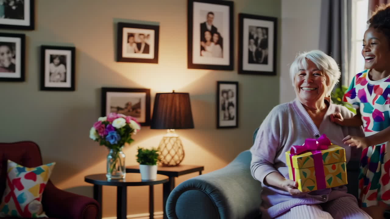 Joyful moments shared between a grandmother and her granddaughter