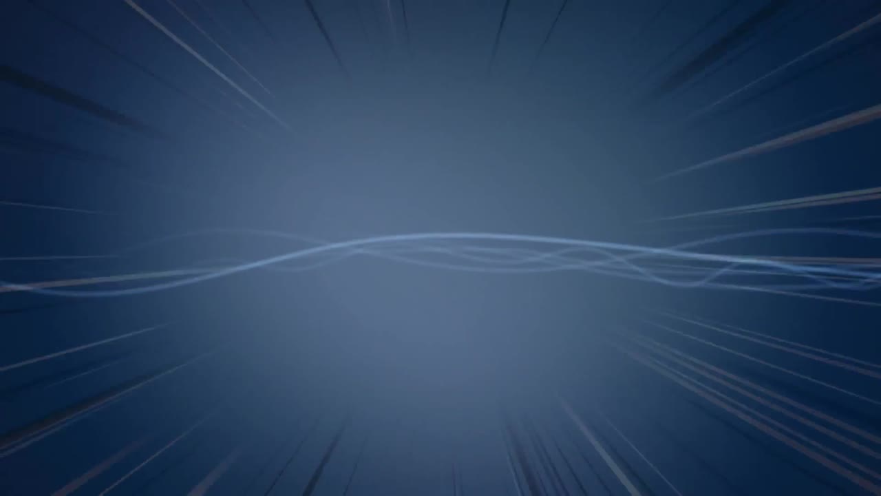 animación de líneas azules brillantes con haces de luz parpadeantes, sobre un fondo oscuro