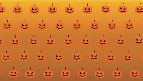 Animation-of-falling-pumpkin-on-orange-background