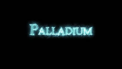 palladium, chemical element, written with fire. loop