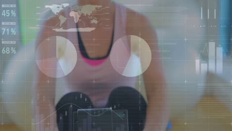 animación de las estadísticas sobre el ejercicio femenino en forma