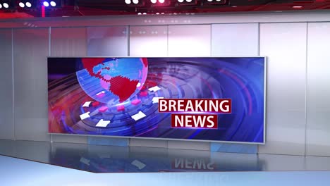 3d virtual news studio background, loop