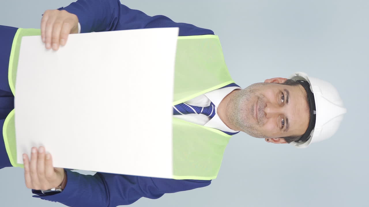 Vertical video of Engineer working on the project.