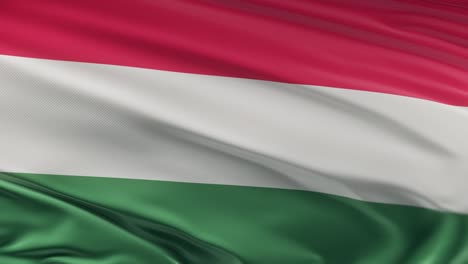 hungary flag waving on wind seamles loop 3d animation. 4k resolution