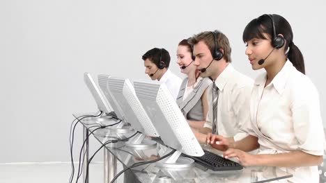 Multiethnic-business-people-working-in-a-call-center