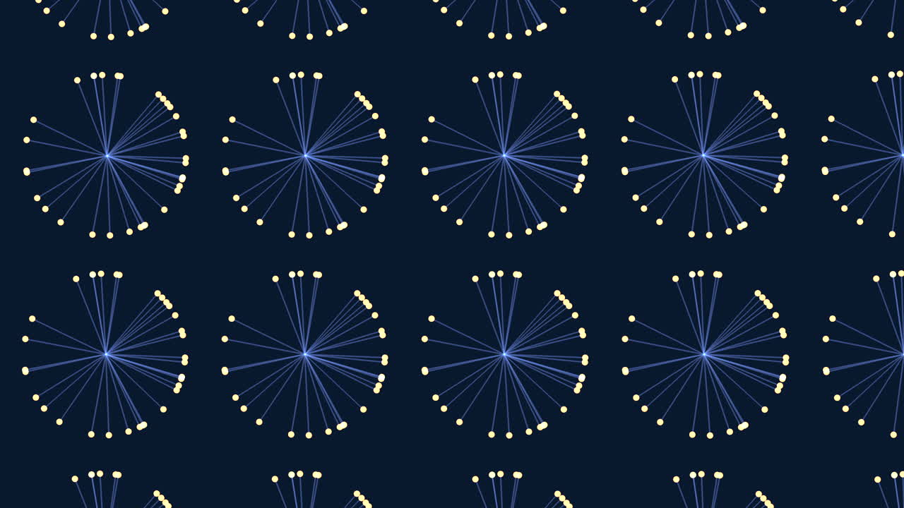 Circles pattern with blue lines and yellow dots