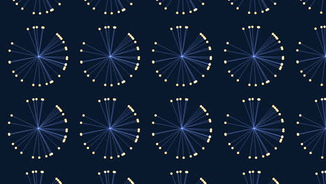 circles pattern with blue lines and yellow dots