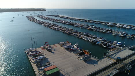 Reveal-boat-marina,-aerial