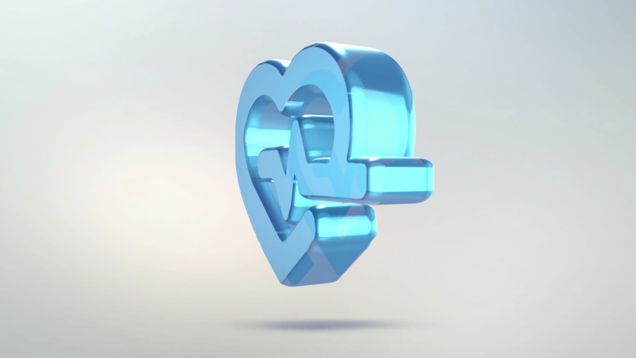 심장 아이콘은 유리로 만들어져 있으며, 알파 채널이 푸른 녹색으로 된 투명한 회전 의약품 아이콘입니다.