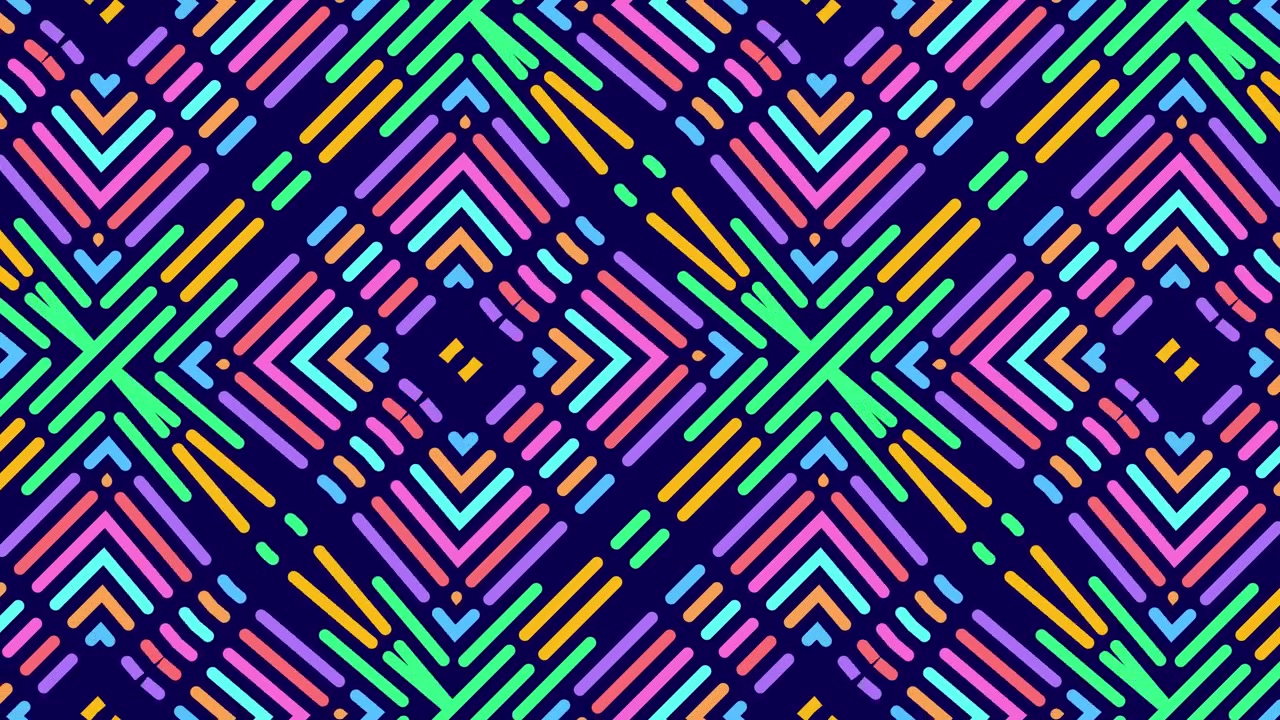 Vibrant Animated Geometric Pattern of Moving Colorful Lines