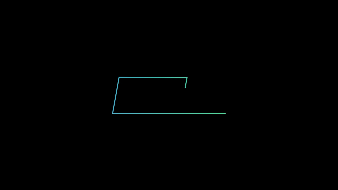 Animated Blue Green Gradient Line Drawing Geometric Shape