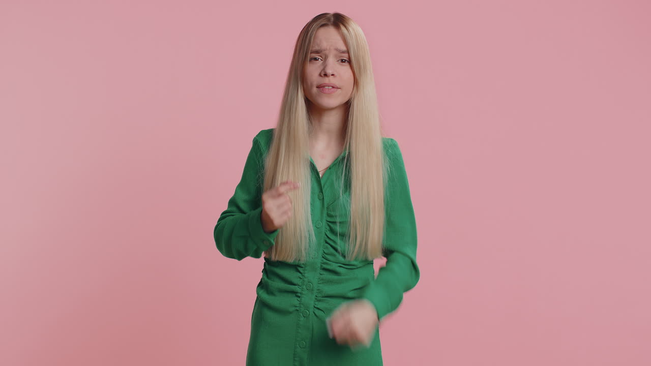 Quarrel irritation displeasure blaming scolding for failure asking why this happened young woman