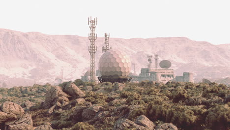 puesto avanzado futurista en un planeta desierto