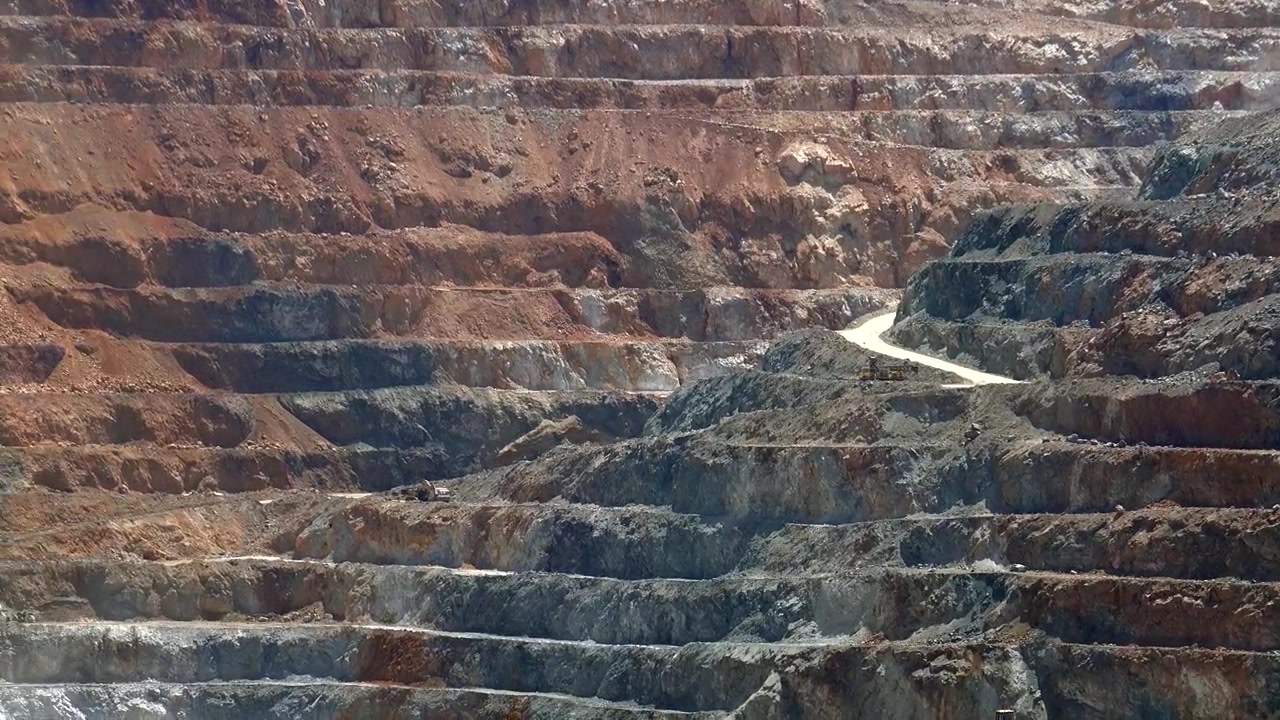 Panoramic View of a Large Open Pit Mine