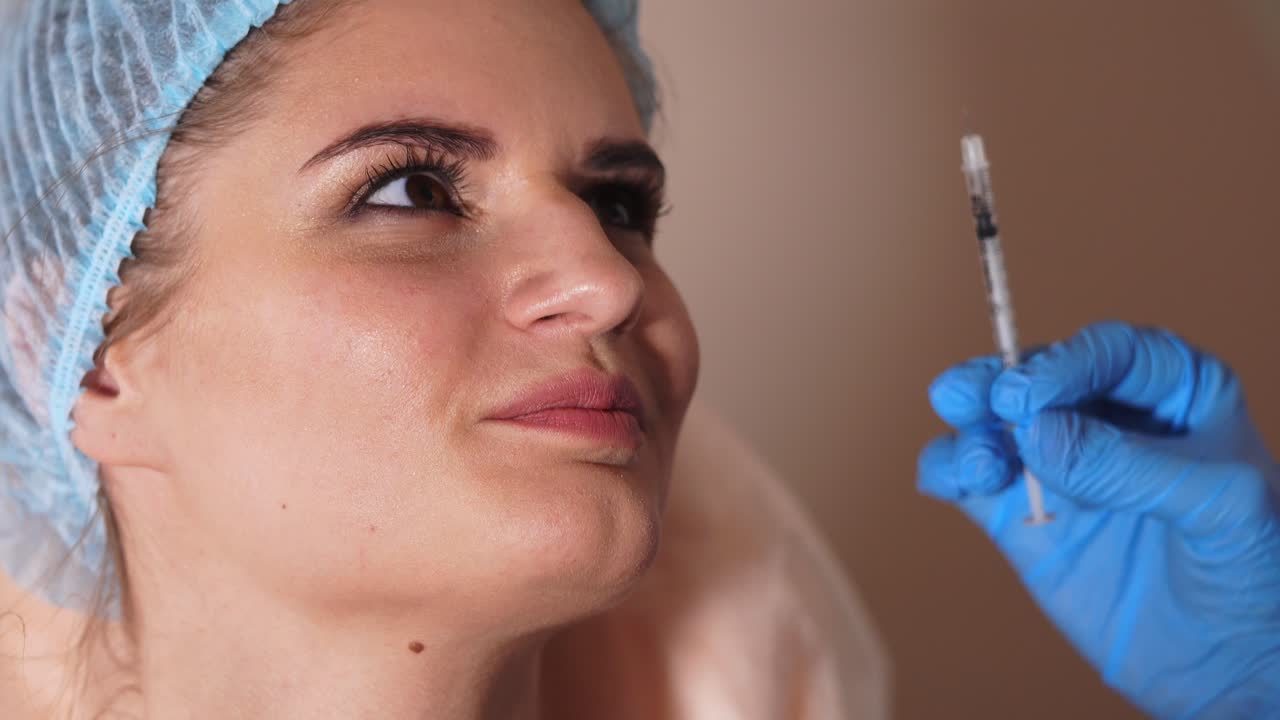 Woman Receiving Facial Injection