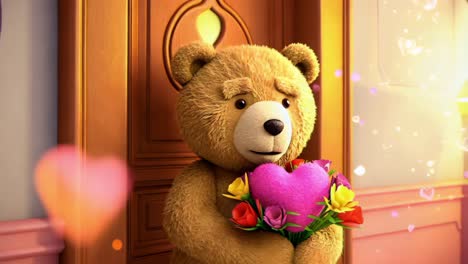 oso de peluche con flores