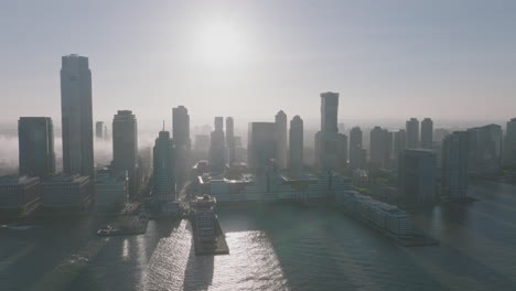 aerial view of skyscrapers and buildings