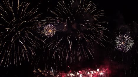 exhibición de fuegos artificiales coloridos fondo nocturno