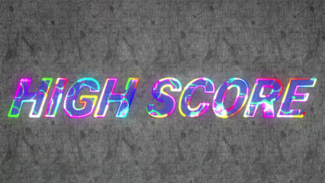 animation of high score text on grey background