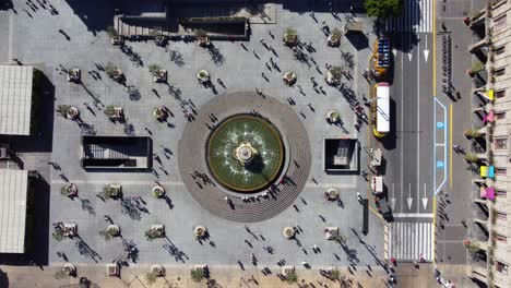 Classical fountain on the principal square in the center of Guadalajara city