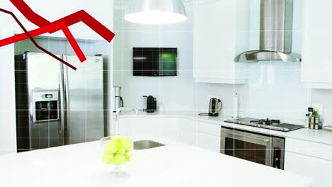 curvas financieras sobre la cocina moderna.
