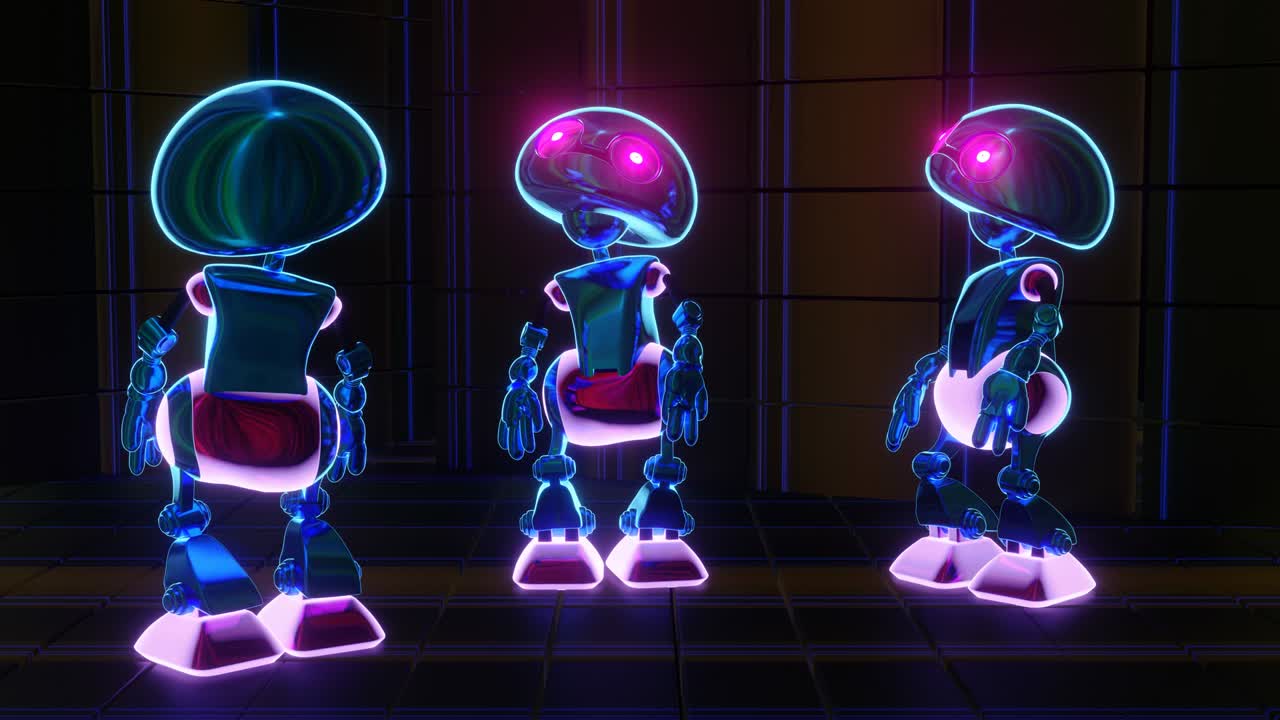 Martian disco of funny robots 01