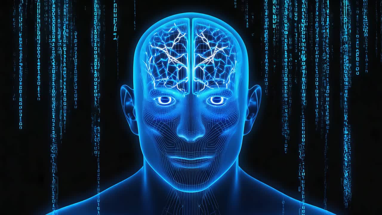 Artificial Intelligence Brain and Digital Network Concept