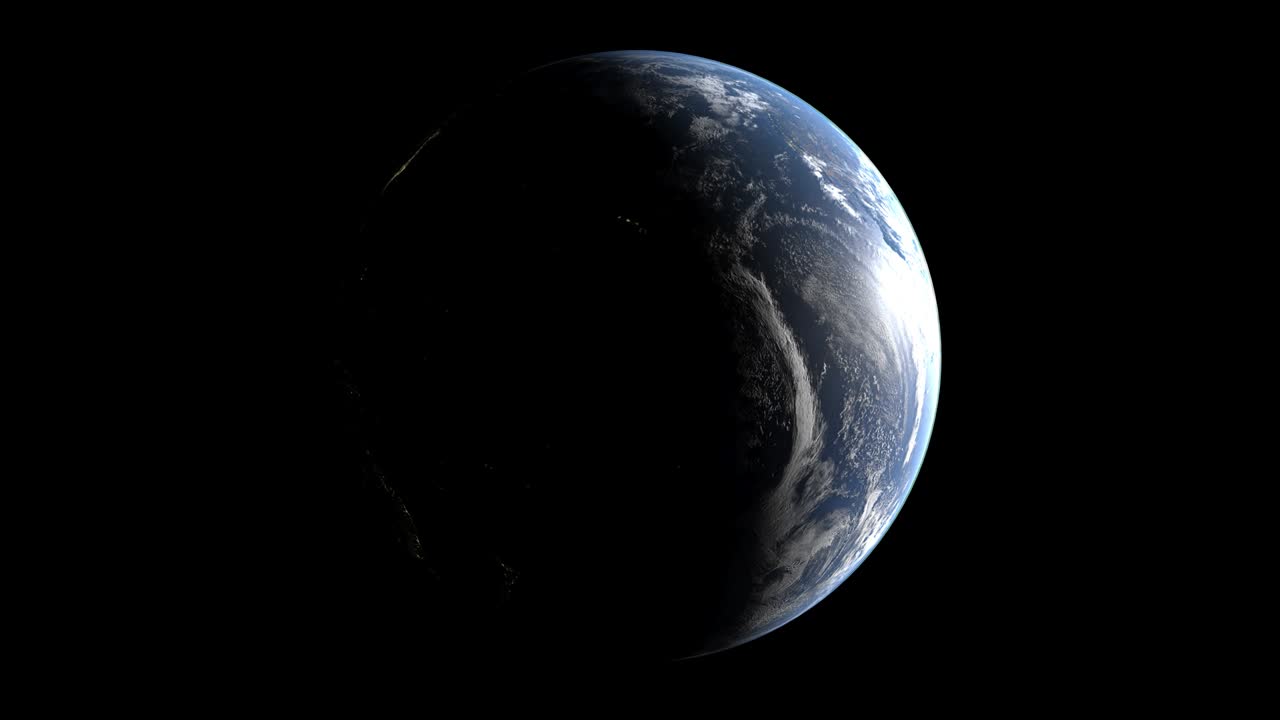 Planet earth rotates on transparent background, elements of this image furnished by NASA, loop