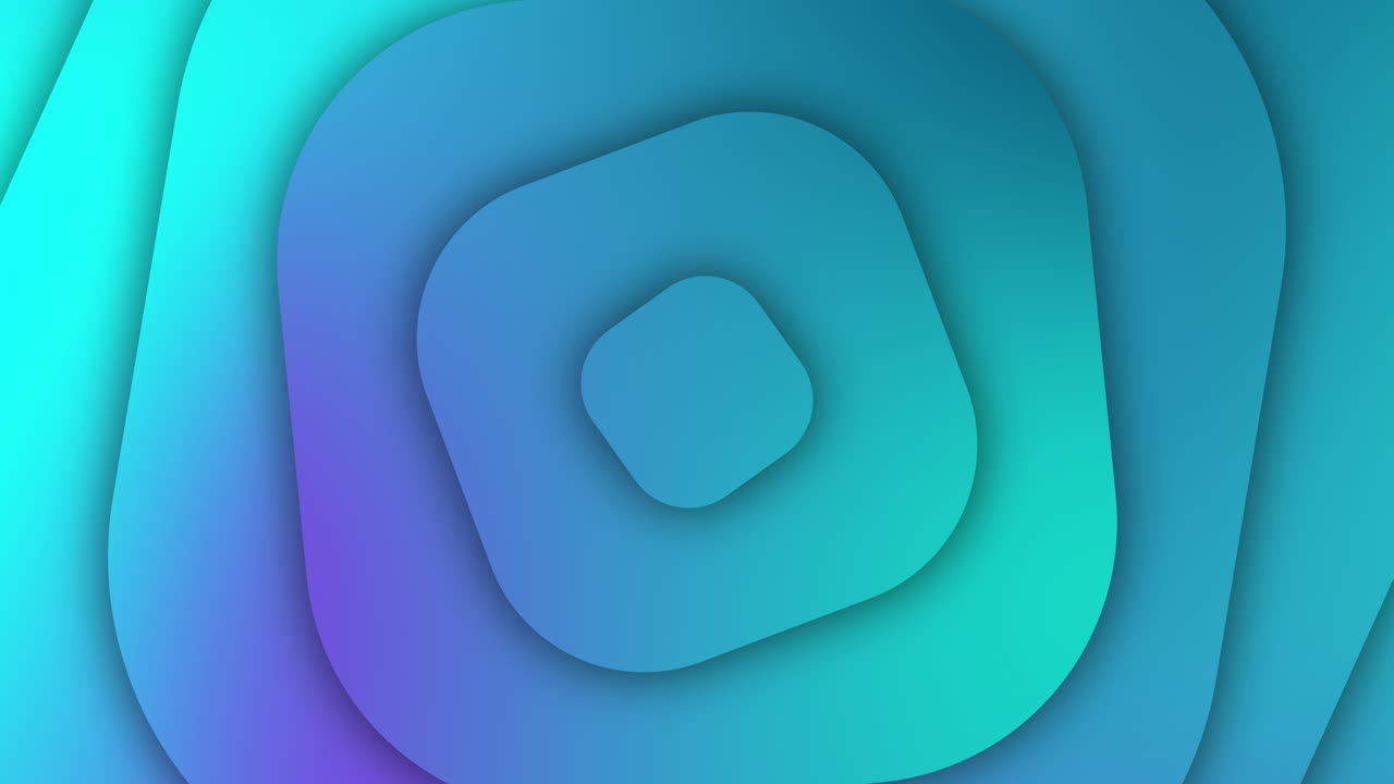 Abstract gradient blue background with rotating square geometric shapes. Embossed texture in the style of paper cut. Looped motion graphics.