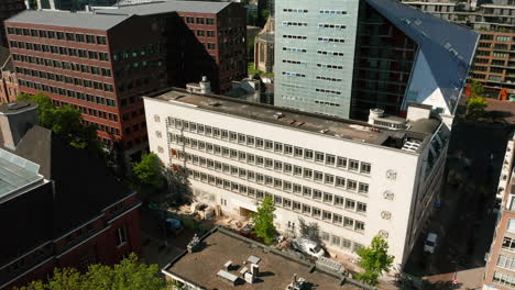 motto by hilton hotel and commercial building of spaarbank in botersloot street within the city center of rotterdam, netherlands