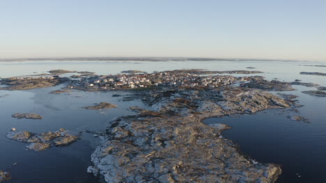 aerial view over öckerö island municipality at gothenburg archipelago, sweden