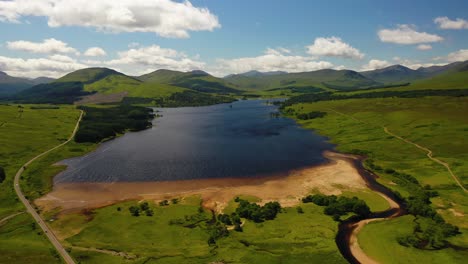 aerial view of scottish landscape