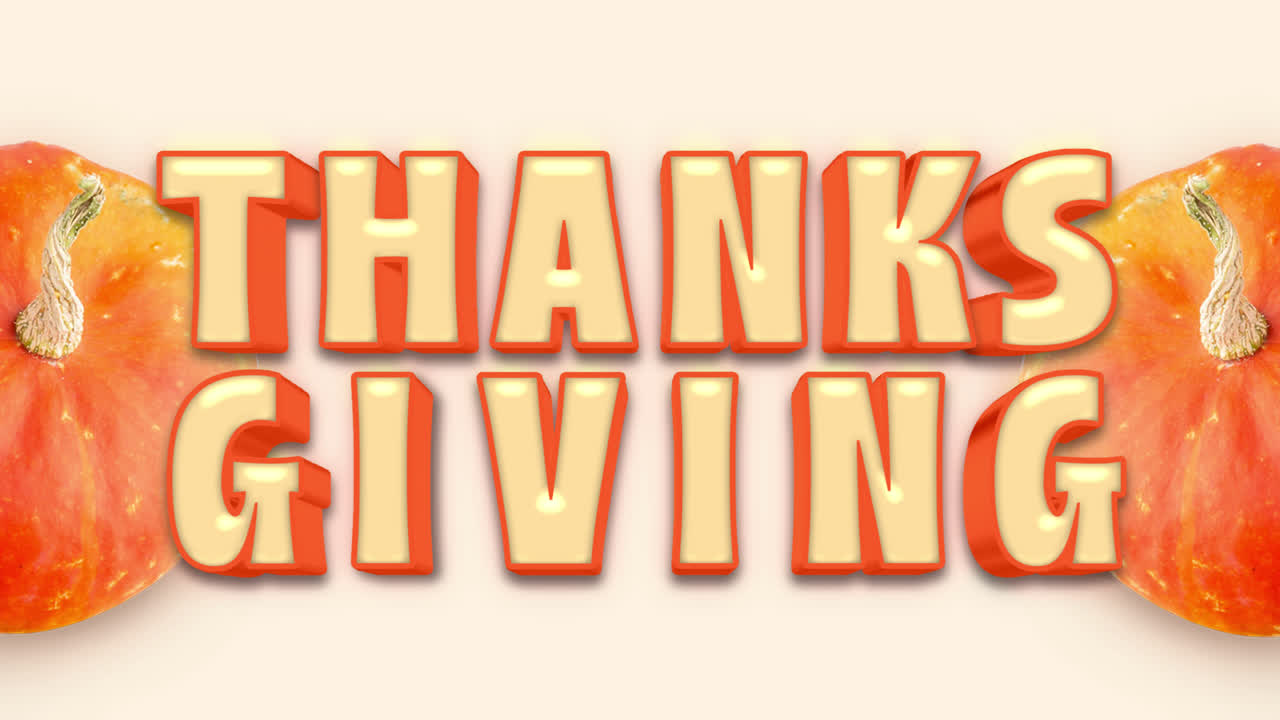 Thanksgiving greeting with pumpkins