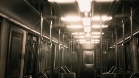 inside of new york subway empty car