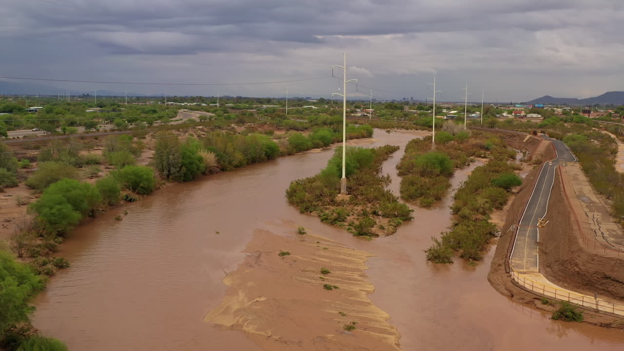 Rillito River In Tucson Is A Normally Dry Riverbed Free Stock Video ...