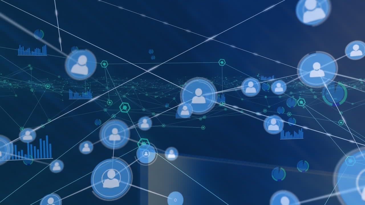 animación de la red de conexiones a través de iconos