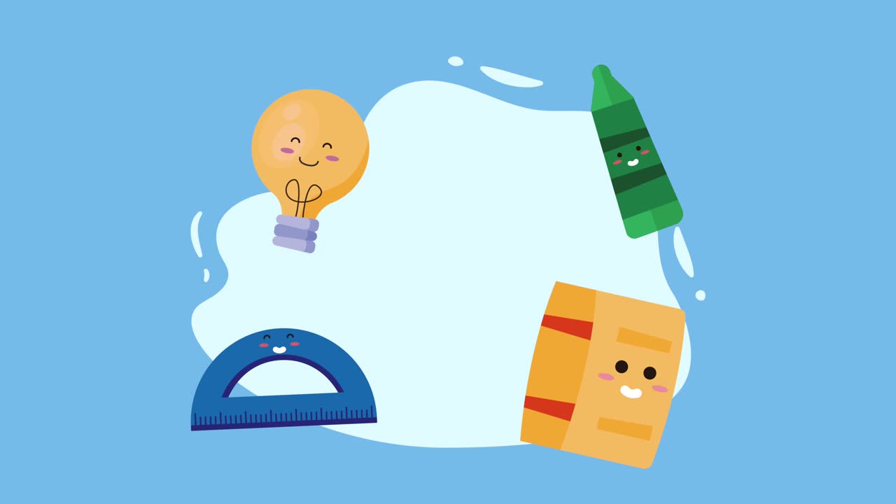 귀여운 학교 용품 일러스트레이션