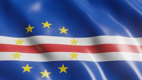 3d renderización de la bandera ondeando del país de cabo verde. bandera nacional en el fondo del viento. video clip animado de bucle sin costuras realista de 4k